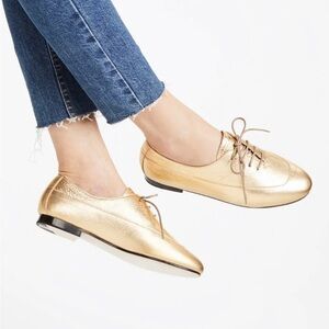 Newbark Charlie Oxford - metallic gold calf leather (Size 10)